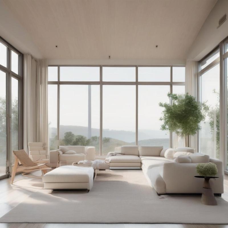 Nhà sáng phong thủy với cửa sổ lớn