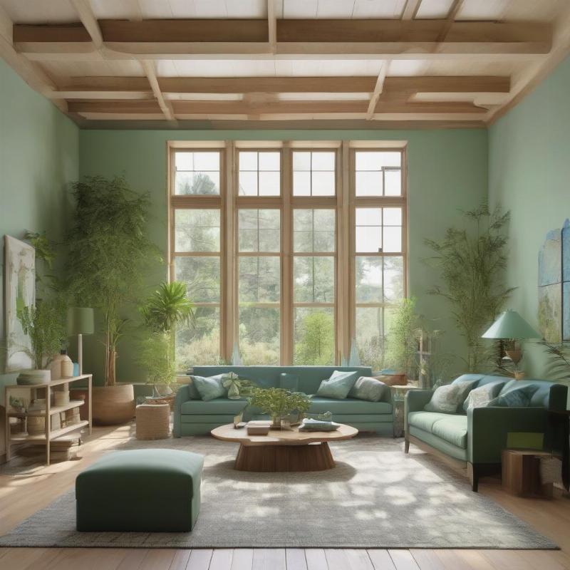 Phong thủy nhà hướng Đông với màu xanh lá cây tươi mát